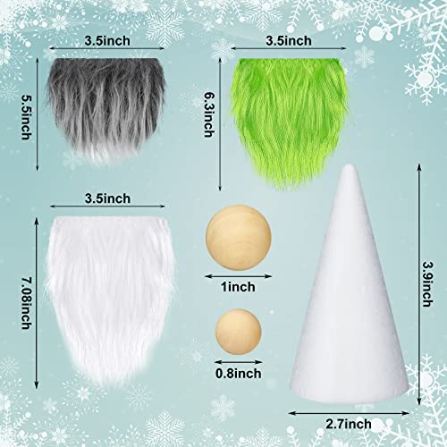 60 Pcs Gnome Beard Nose Crafts Kit with Cones