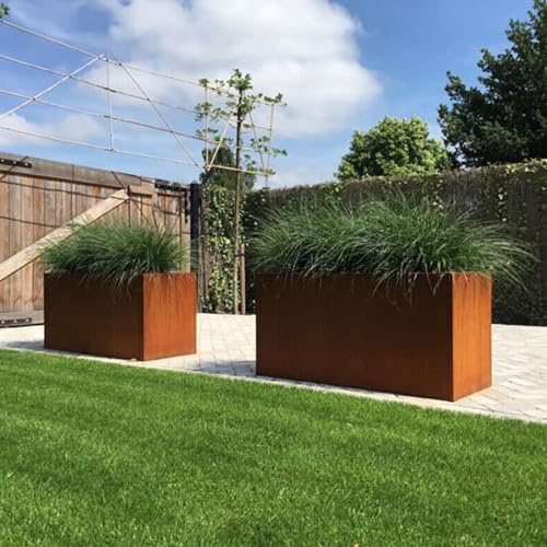 Corten Steel Planter Box 36" L x 12" W x 16" H Rectangular Outdoor Planter