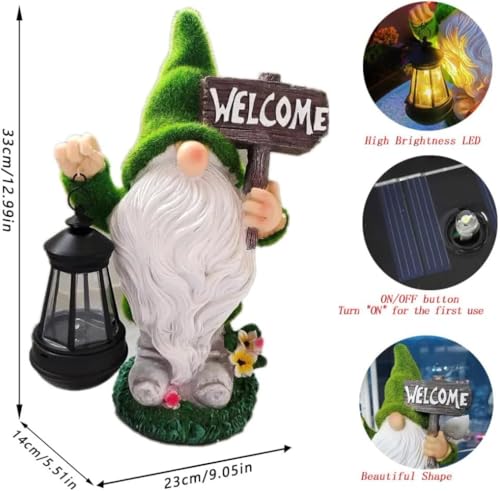 Solar Halloween Gnome Outdoor Garden with Solar Lantern