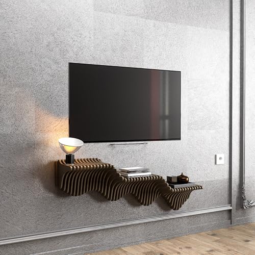 Parametric 40' Floating Shelf Modern Geometric Wooden 3D Wavy Wall Piece