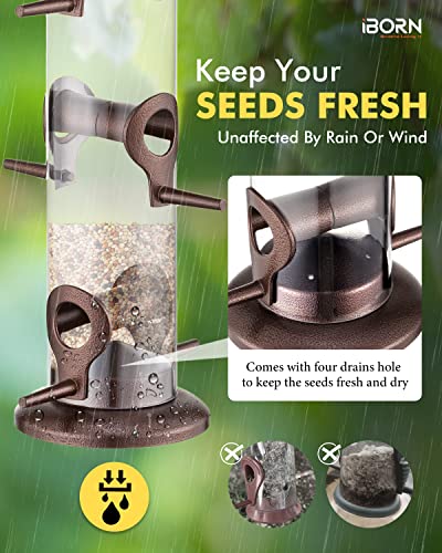 Bird Feeders for Outdoors 15" 6 Ports Chew (2 Count)