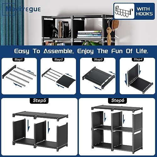 Black Book Shelf 10 Cube Storage Organizer Bookcases Closet (10 Count)