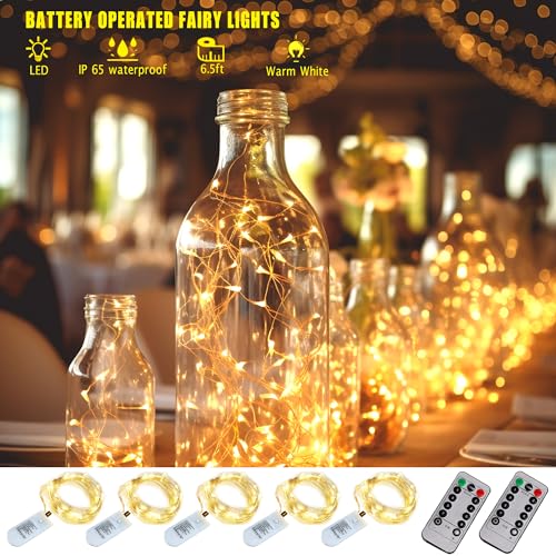 6 Pack Fairy Lights Battery Operated With Timer (39 Foot)