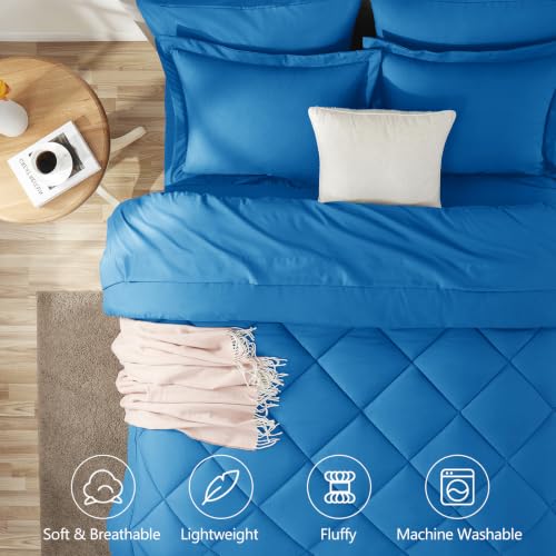 Queen Comforter Set 88"x88" Royal Blue