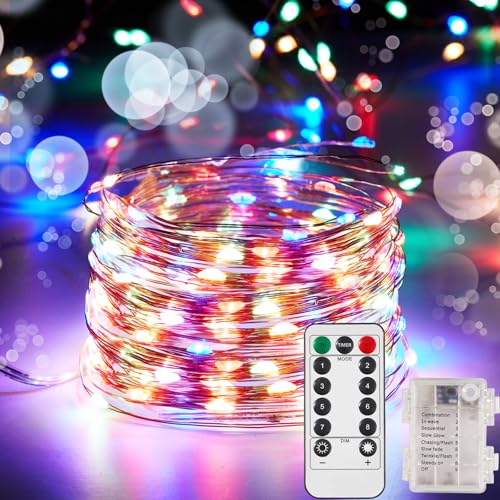 4 Pack 16.4 Ft. Battery Operated Outdoor String Lights with Remote & Timer (4 Count)