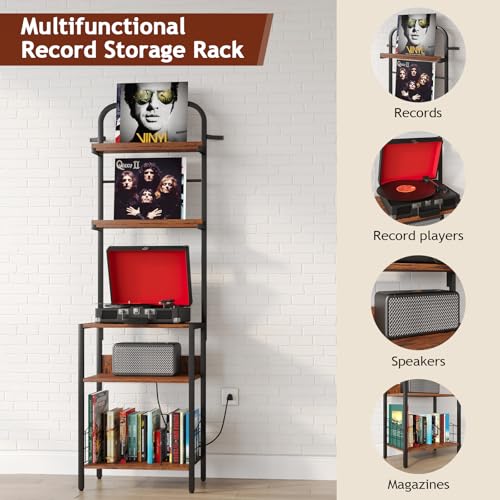Record Player Stand with Power Outlet
