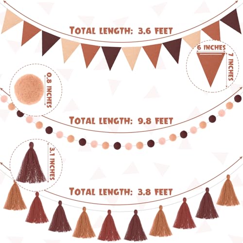 4 Pcs 9.8 ft Pom Pom Garland for Classroom Bulletin Board (4 Count)