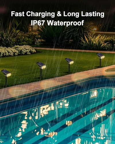 4 Pack Solar Spot Lights Outdoor Waterproof (4 Count)