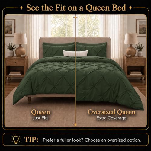 Oversized Queen Comforter Set Olive Green
