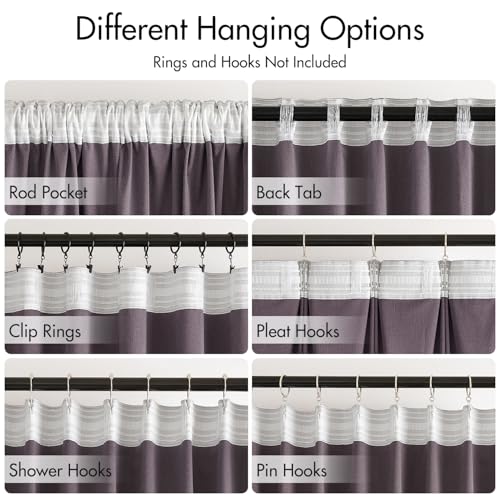 Lavender Velvet Pinch Pleat Blackout Curtains W52 X L96 Inches (2 Count)
