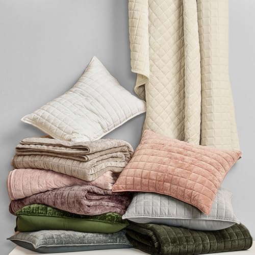 Channel Box Stitch Velvet Quilt Set