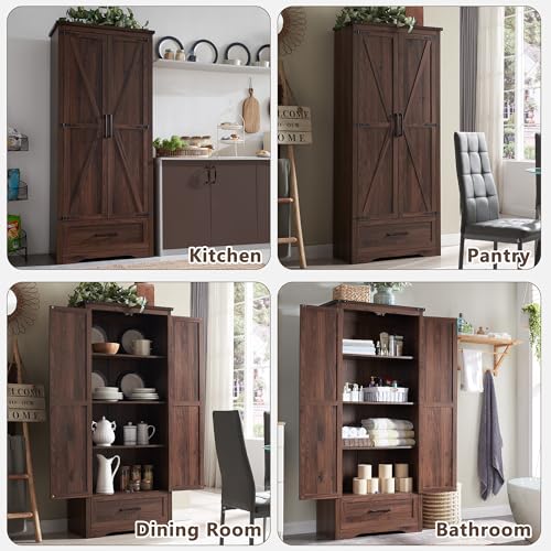 72" Tall Wood Storage Cabinet