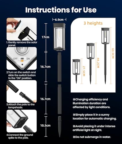 Solar Walkway Lights Outdoor (8 Count)