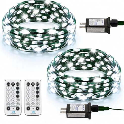 2 Pack Fairy String Lights Plug in 33Ft 100 LED (200 Count)