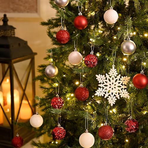 50ct Christmas Tree Decorations Ball Ornaments 2.36 Inches (50 Count)