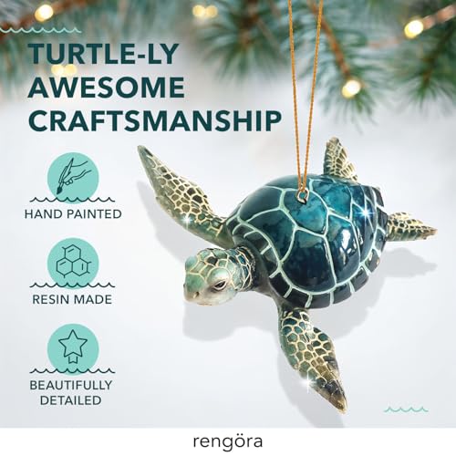 Blue Sea Turtle Christmas Ornament