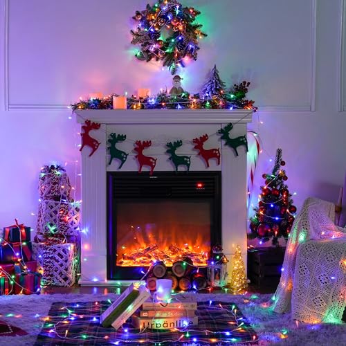 300 LED Multicolor Christmas Tree Lights Clear Wire Plug in (108 Foot)