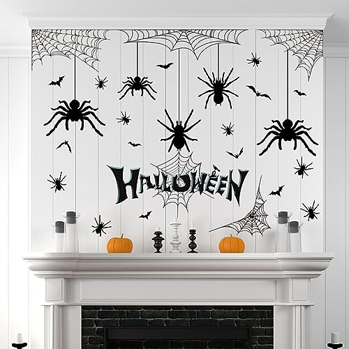 Halloween Spider Web Bat Patterns Wall Decals