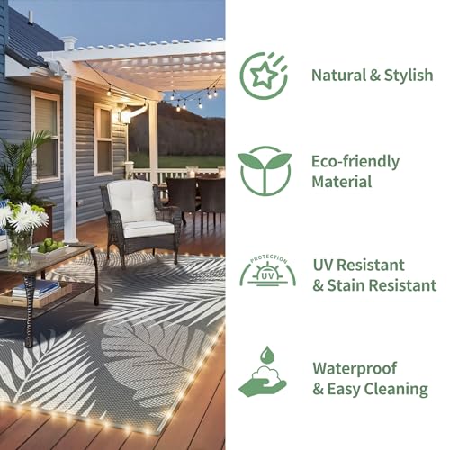 Outdoor Rug Waterproof Plastic Rugs for Patio (108 Sq Ft)