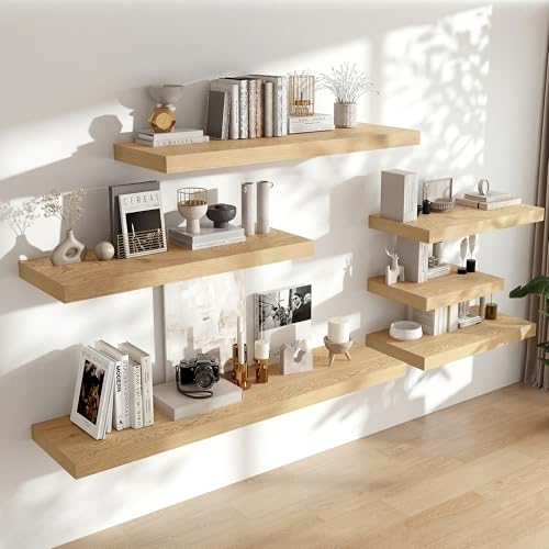 36 x 12 Deep Floating Shelves Wall Mounted Set of 1 Oak