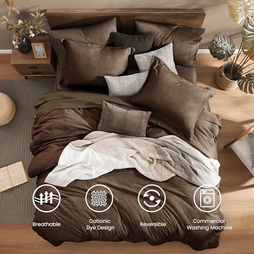 Full Size Comforter Set 7 Pieces Chocolate Brown Bed in a Bag