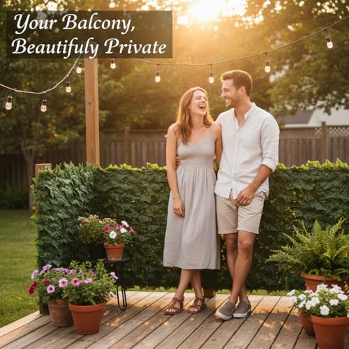 Faux Ivy Privacy Fence Screen Outdoor Expandable Artificial Greenery Roll Fake Hedge Wall Patio Green Plastic Leaf Plant Vine Grass Panels Gate Covering for Garden Yard Balcony (108 Sq Ft)