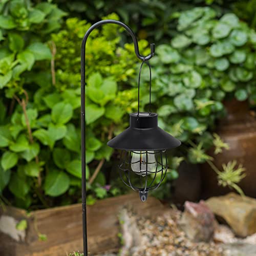 2 Pack Solar Lantern Hanging Waterproof Outdoor Metal Solar Lamp with Warm White Light Decorate for Yard Garden Pathway Patio Porch Decor