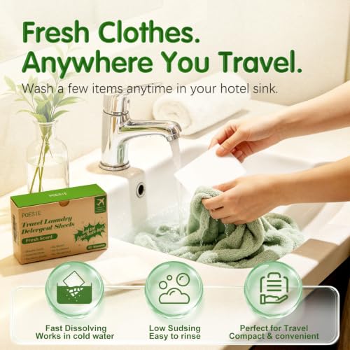 Travel Ready Laundry Detergent Sheets Fresh Scent 40 Count