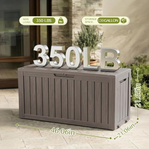 130 Gal Package Delivery Box Lockable Outdoor Storage Boxes Grey