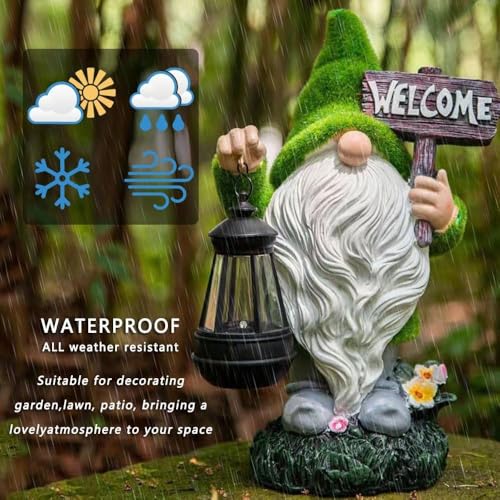 Solar Halloween Gnome Outdoor Garden with Solar Lantern