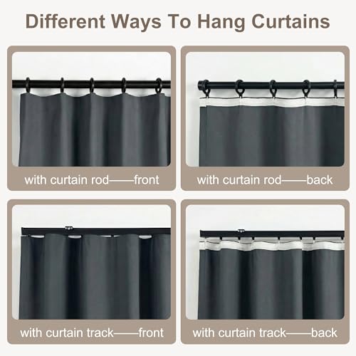 Blackout Curtains for Bedroom Room Darkening Curtains for Living Room Ceiling Door Curtain（Gery Drape 1 Panel