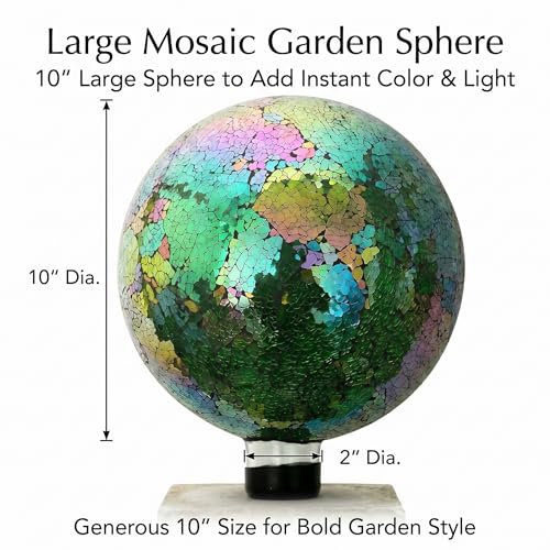 10" Mosaic Glass Gazing Ball for Garden Decor