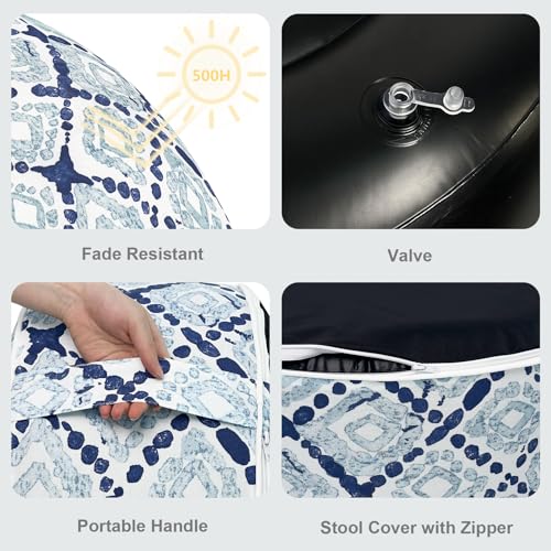 Inflatable Stool Ottoman Footrest with Handle