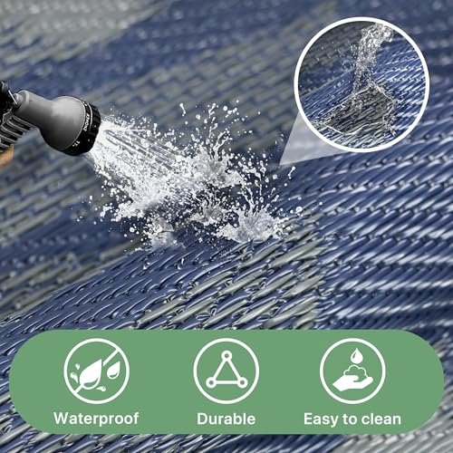 Outdoor Rug Waterproof Plastic Rugs for Patio (40 Sq Ft)