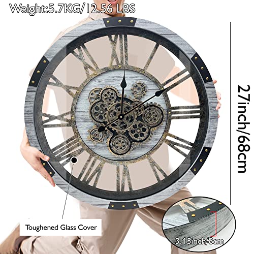 27" Original Moving Gears Wall Clock