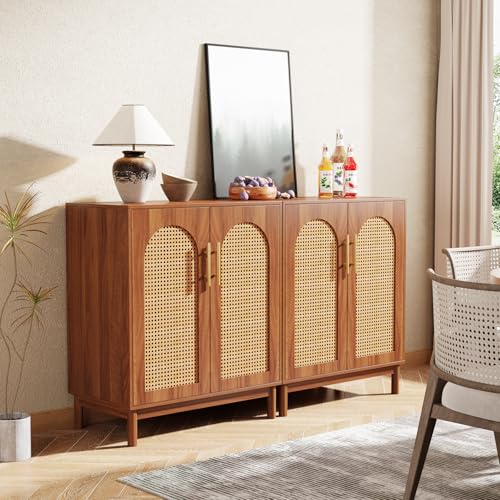 Set of 2 Rattan Sideboard Buffet with Storage (2 Count)