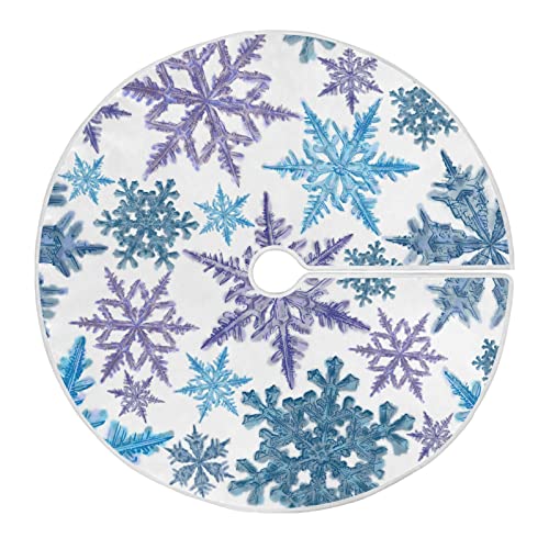 Christmas Purple Blue Snowflake Tree Skirt