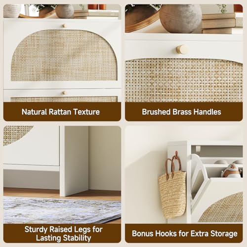 Shoe Cabinet Storage for Entryway Slim 9.5" Freestanding Floor Base Shoe Storage Cabinet