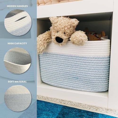 Cotton Rope Baskets for Shelves (3 Count)