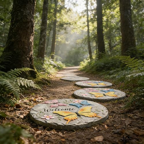 Butterfly Garden Stepping Stones Outdoor 0.75 * 10 * 10 Inch