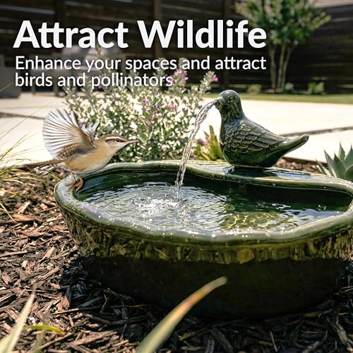 Sunnydaze 7" Ceramic Solar Powered Garden Water Fountain