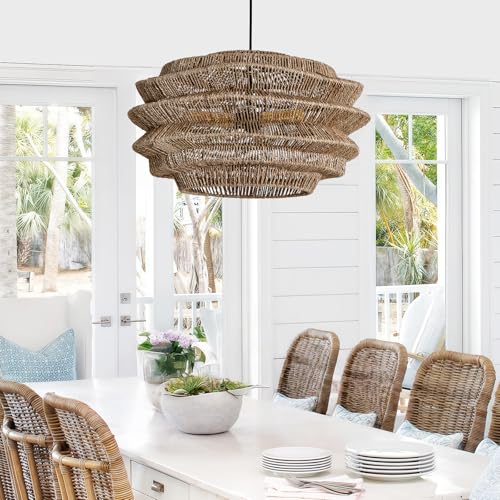 19.7" Rattan Pendant Light