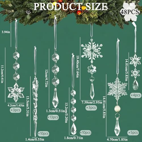 Crystal Christmas Tree Ornaments (48 Count)