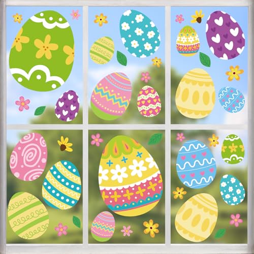 Happy Easter Egg Window Clings 6 Sheets (6 Count)