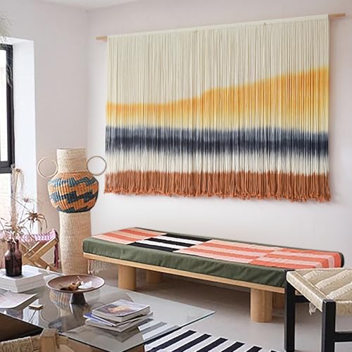 Macrame Wall Hanging Extra Large Dip Dye Boho Wall Decor 57" W*35" L