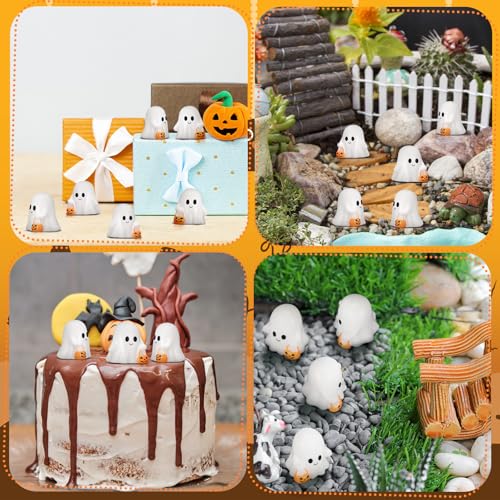 50 Pcs Halloween Mini Ghosts Figurines Resin Tiny Ghosts (50 Count)