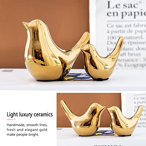 Small Birds Statues Home Decor Modern Style Decorative Ornaments for Living Room (4 Count)