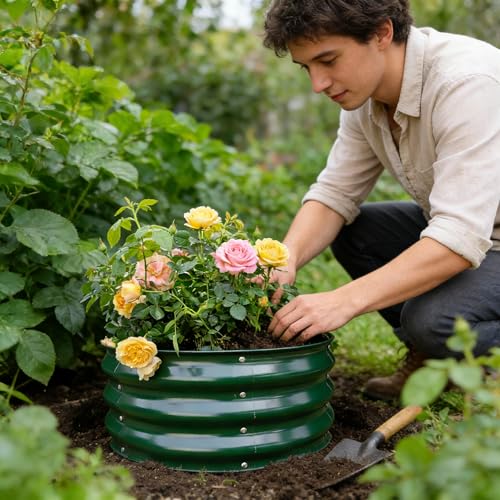 GARDMAX 2 Pack 2x2x1FT Galvanized Round Raised Garden Bed Kit