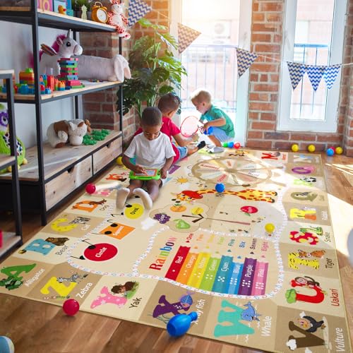 BENRON 7x10 Playroom Rug for Kids Washable