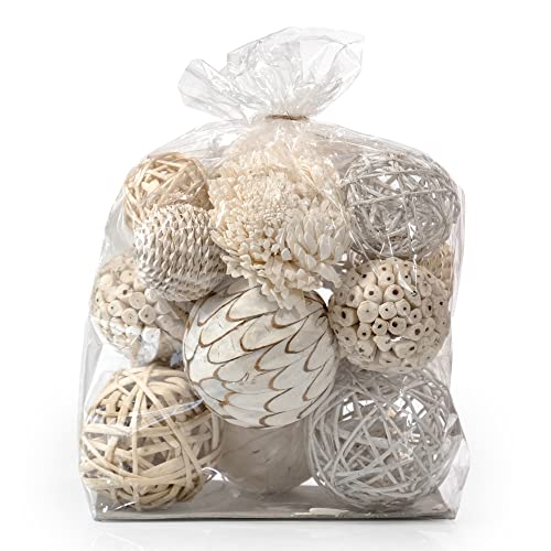 Large Decorative Balls Bowl Filler Decor Orbs White & Cream